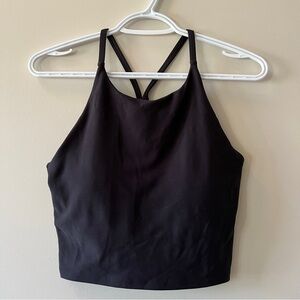 Old Navy Active Powersoft Light-support Built in Bra Black Strappy Active Top